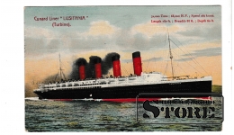Старинная открытка "Лайнер Lusitania. Начало 20.века" CSA333
