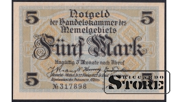 Memel, 5 Mark, 1922, aUNC