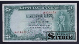 BANKNOTE , LATVIA , 25 LATI 1938 GADS - A414458