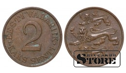 Эстония, 2 сента, 1934. год, бронза