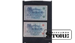 Germany 100 Mark 1908 set of 2 banknotes