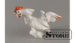 Figūriņa, gailēns, porcelāns, Rīga, Rīgas porcelāna fabrika, 1960tie gadi, 9 cm