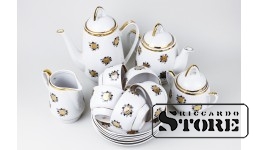 Фарфор , Сервиз чайный на 6 персон , Рига, Рижская фарфоровая фабрика  ​