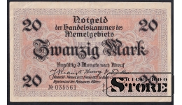 Memel, 20 Mark,1922, XF