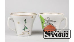 Чашки Стелла, фарфор, Рига, Рижский фарфоровый завод, автор формы Беатрисе Карклиня, 60-е годы, первый сорт CSA253