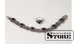 Серебряное кольцо и браслет , 39 g