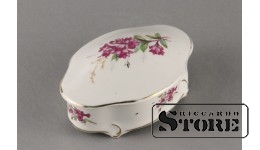 Фарфор , Шкатулка ,Рига, Рижская фарфоровая фабрика , 11 см