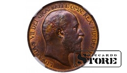 Apvienotā Karaliste, ½ penijs, 1902. gads, NGC MS 63 BN