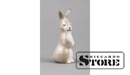 Статуэтка, Заяц , Фарфор, Рига , Рижская фарфоровая фабрика, 80-е годы , 67 мм