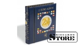 VISTA Coin Album for 2-Euro coins (4 neutral sheets), incl. slipcase, blue