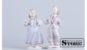 Статуэтка, Танцоры, фарфор, Рига ,Рижская фарфоровая фабрика, 50-е годы, 13см