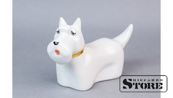 Статуэтка собака, фарфор, Рига, Рижский фарфоровый завод, автор Даце Блума, 80-е годы, первый сорт, высота 8,5 см