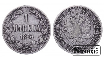 1868 Finland Emperor Nicholas II (1895 - 1917) Coin Coinage Standard 1 markka KM#3 #F367