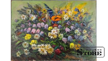 Живопись, Букет полевых цветов, Владимир Свиклис, 1989 год, 50x70.5cm CSA1042