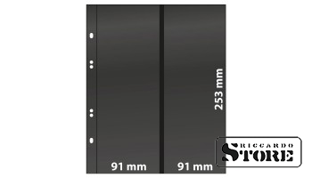 Нумизматические листы Multi Collect на 2 вертикальные ячейки (91 мм), чёрные, 10 шт.