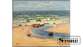 Живопись, Шторм в устье Гауи, Владимир Свиклис, 50x62.5cm CSA1041