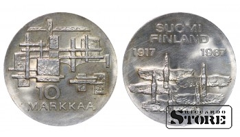 Финляндия, 10 марок, Независимость, 1967.год, Серебро CSAN134
