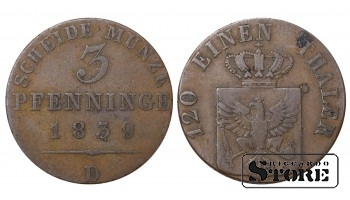 Germany 3 Pfenninge 1839