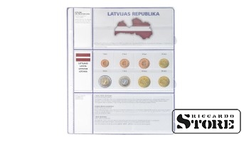 Illustrated sheet "EURO COLLECTION" for storing 3 sets of euro coins — Latvia