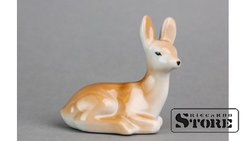 Статуэтка, Косуля, фарфор, Рига, Рижская фарфоро-фаянсовая фабрика, 50-е годы, высота 7см