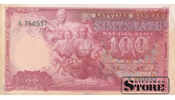 BANKNOTE , LATVIA, 100 LATI 1939 GADS  - A 760537