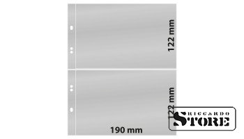 Universalūs Multi Collect numizmatikos lapai su 2 kišenėlėmis (122 mm), skaidrūs, 10 lapų komplektas