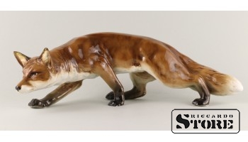 Statuette, Fox, porcelain, rorstrand porcelain. Sweden, 19th century, 40 cm (length)