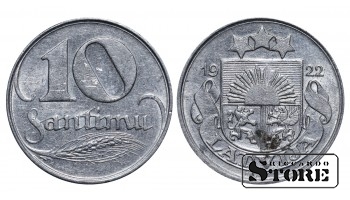 1922 Латвия Монета Никель 10 сантим  KM# 4 #LV3757