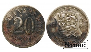 Эстония, 20 сентов, 1935. год, Никелевая бронза
