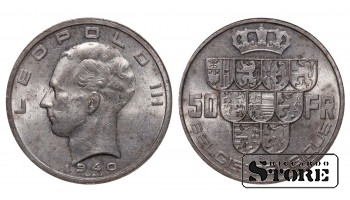 Бельгия, 50 франков, 1940, серебро