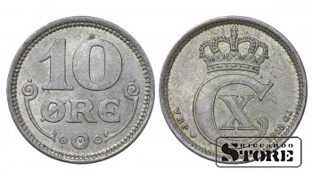 1918 Christian X Denmark Coin Silver Coinage Rare 10 öre KM# 818 #SWE2734