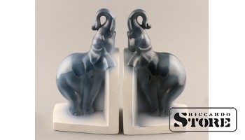 статуэтка, Букенды - Слон , фарфор, Рига, фабрика М.С. Кузнецова, 1934-1940 г, 21 см