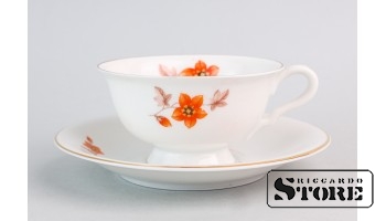 Чайная пара, фарфор, Рига, фабрика Кузнецова, 1937 год