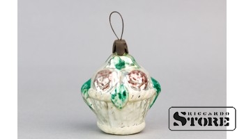 Ёлочная игрушка, Корзина с цветами, середина 20го века