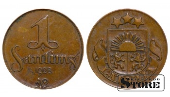 1928 Latvia Coin Bronze Coinage Rare 1 santims KM# 1 #LV4391