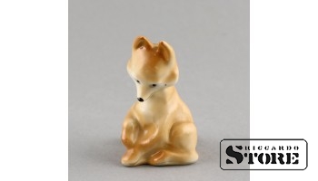 Figurine, Fox, porcelain, Riga,Riga porcelain factory, model author - R.Karkunova, 1953, 8 cm