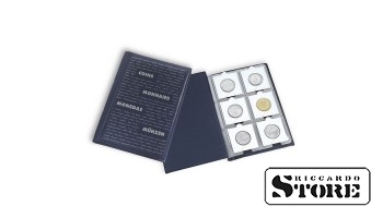 Coin Wallet with 10 coin sheets each for 6 cardboard holders, blue