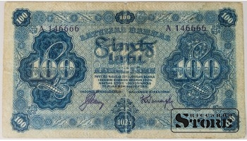 Latvia , 100 latu 1925 F, A 146666