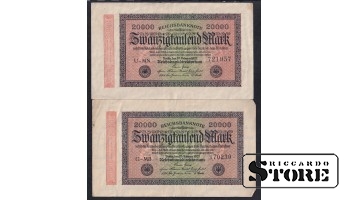 Germany, Set of 2 banknotes, 20000 Mark, 1923, F