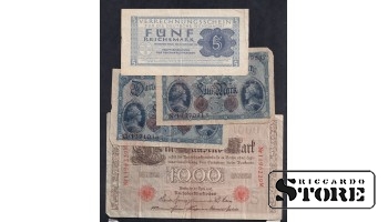 Germany 8 Pcs 1/2 Mark 1000 Mark 1 Rubel 50 KOPEKEN 20 Kopeken 1910-1918