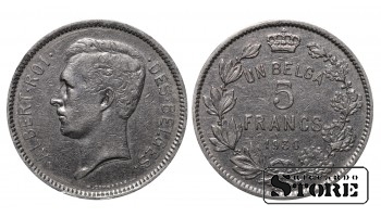 Бельгия, 5 франков, 1930, никель