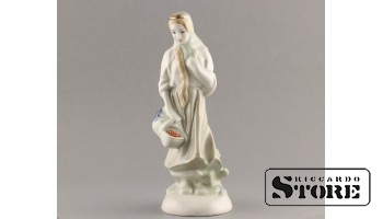 Статуэтка, Байбиня, Желтая коса, фарфор, Рига, Рижская фарфоровая фабрика, автор модели - Римма Панцеховская, 1954 г., 21.5 см