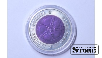 Латвия, 1 лат, Монета Времени II, 2007, серебро, ниобий