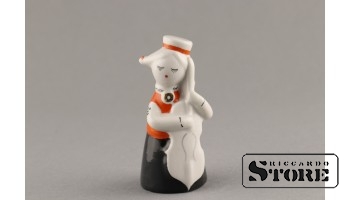 Figūriņa, Čelliste, porcelāns, Rīga, Rīgas porcelāna fabrika, 1950-tie gadi, 8 CM