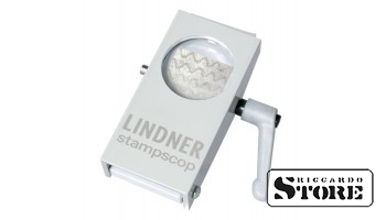 LINDNER Stampscop magnifier with lighting and magnification for detailed inspection of stamps and collectibles.