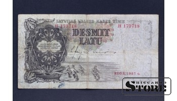 BANKNOTE , LATVIA, 10 LATI 1937 GADS - H173718