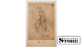 Vintage card Sketch, In feelings. 20th century # NT361