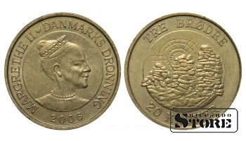 Монета. Дания. 20 крон 2006 год. Три брата. Западное побережье Гренландии.