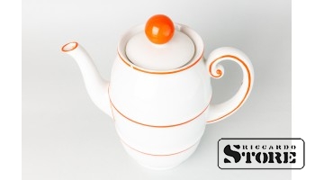 Кофейник из сервиза "Теннис", фарфор, Рига, фабрика М.С.Кузнецова, 30е годы