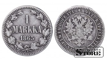 1865 Finland Emperor Nicholas II (1895 - 1917) Coin Coinage Standard 1 markka KM#3 #F362
